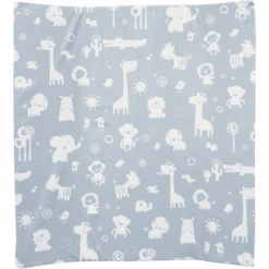 Alvi Wickelauflage 2stg. Keil Folie Zootiere Puderblau 68 X 60 Cm