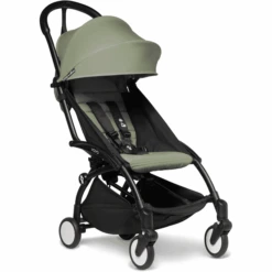 BABYZEN Kinderwagen YOYO2 6+ Black Mit Textilset Olive