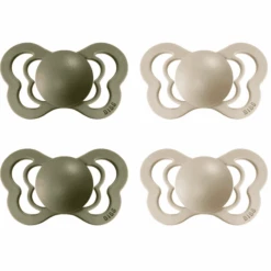 BIBS® Schnuller Couture Olive / Vanilla Latex 0-6 Monate, 4 Stk.