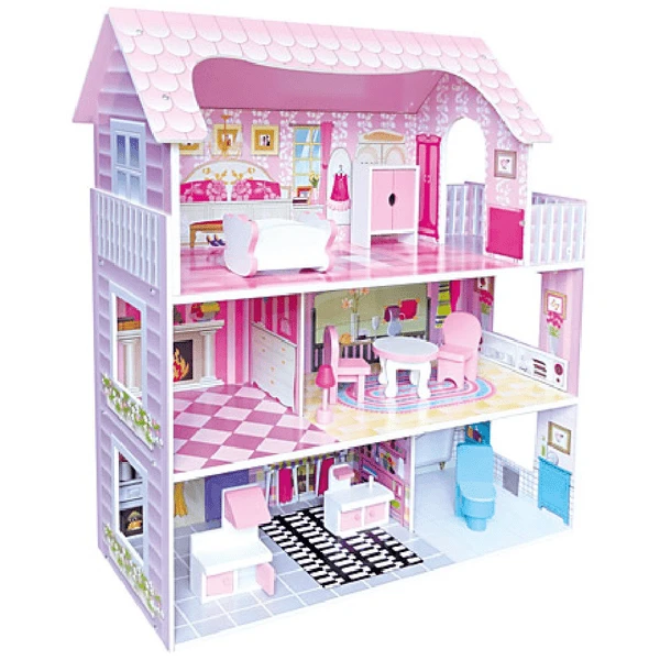 Bino Puppenhaus LED-beleuchtet, 9 Tlg. 3 Bino Puppenhaus LED-beleuchtet, 9 Tlg.