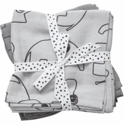 Done By Deer™ Spucktuch 2er-Pack Kontur Grau