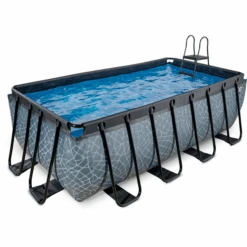 EXIT TOYS EXIT Frame Pool 4x2x1.22m (12v Filterpumpe) – Grau