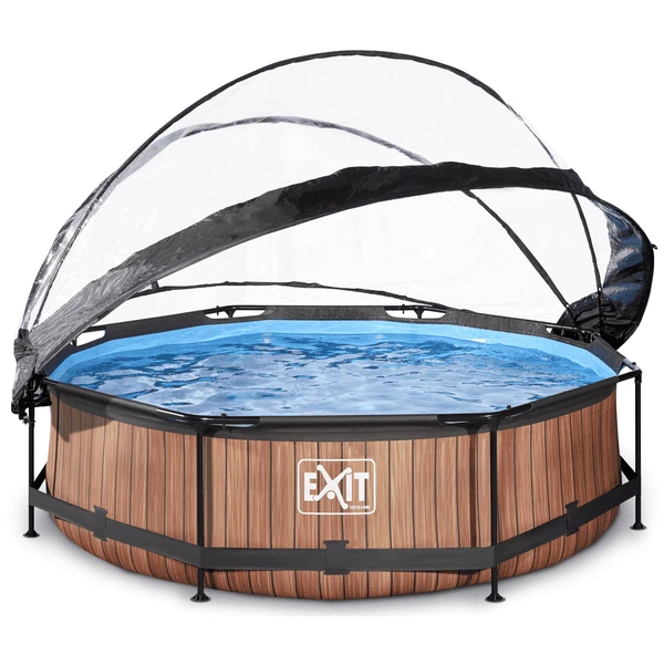 EXIT TOYS EXIT Pool Wood 300x76cm Mit Abdeckung Und Filterpumpe, Braun 3 EXIT TOYS EXIT Pool Wood 300x76cm Mit Abdeckung Und Filterpumpe, Braun