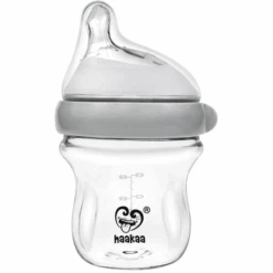 Haakaa® Babyflasche Schoppen Aus Glas, Generation 3 90 Ml In Grau