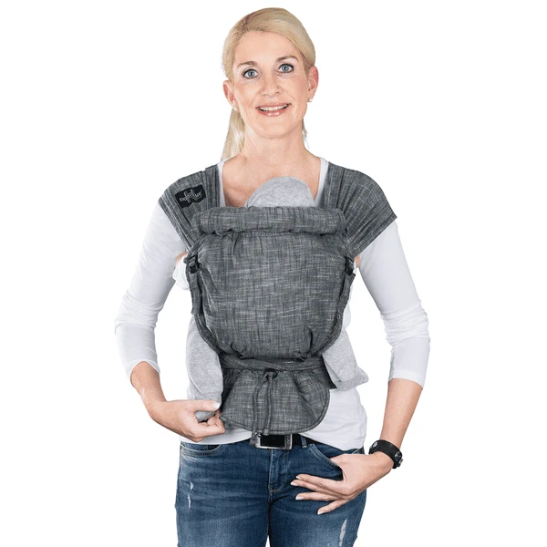 Hoppediz Babytrage Hop-Tye Buckle Denim Schwarz 3 Hoppediz Babytrage Hop-Tye Buckle Denim Schwarz