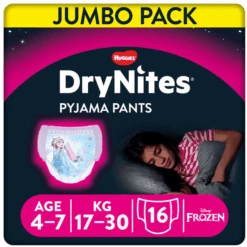 Huggies DryNites Pyjama Pants Einweg Mädchen In Disney Design 4-7 Jahre Jumbopack