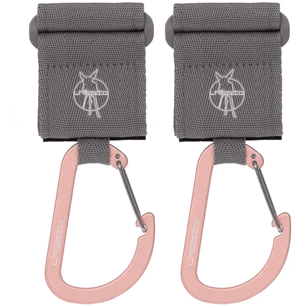 LÄSSIG Kinderwagenhaken 2er Set Karabiner Grau 3 LÄSSIG Kinderwagenhaken 2er Set Karabiner Grau