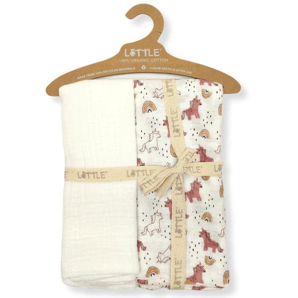 LITTLE Pucktücher 2er-Pack Rainbow Offwhite 3 LITTLE Pucktücher 2er-Pack Rainbow Offwhite