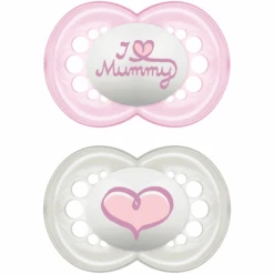 MAM Schnuller Original Rosa I Love Mummy 6+ Monate Silikon