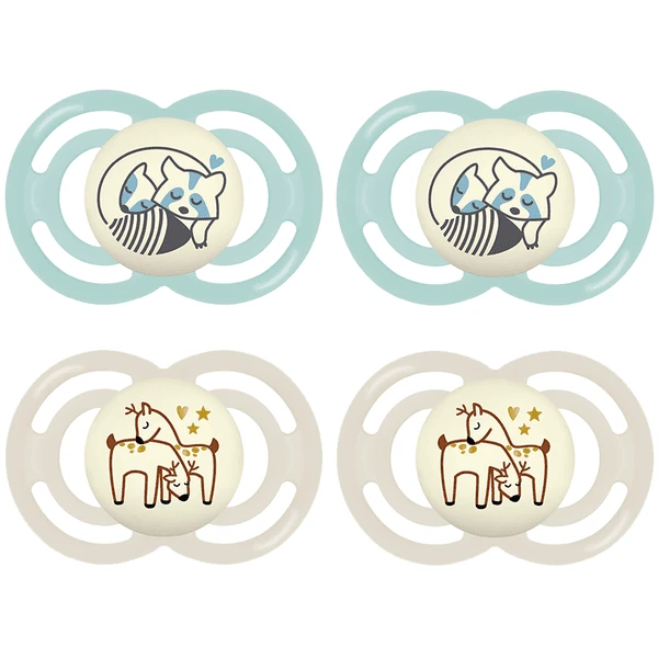 MAM Schnuller Perfect Night Silikon Ab Dem 16. Monat, Waschbär/Rehe 4 Stück Grün/beige 3 MAM Schnuller Perfect Night Silikon Ab Dem 16. Monat, Waschbär/Rehe 4 Stück Grün/beige