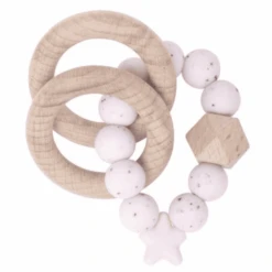 Nibbling Beiß- Und Rasselring STELLAR Greifling Speckled Pink