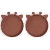 Nuuroo Silikonteller Akila Giraffe 2 Stück, Mahogany -Babyartikel Geschäft nuuroo silikonteller akila giraffe 2 stueck mahogany a363189