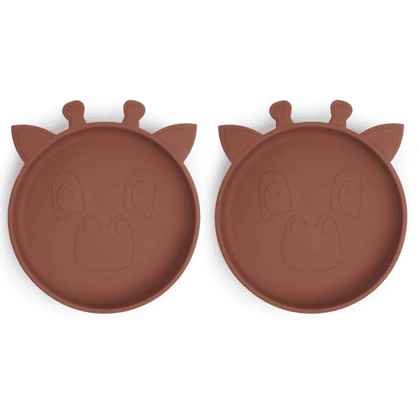 Nuuroo Silikonteller Akila Giraffe 2 Stück, Mahogany 3 Nuuroo Silikonteller Akila Giraffe 2 Stück, Mahogany