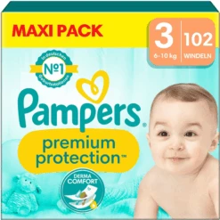 Pampers® Pampers Premium Protection, Gr. 3 Midi, 6-10kg, Maxi Pack (1x 102 Windeln)