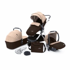 Petex 3-in-1 Kombi-Kinderwagenset Multi Traveller Braun/chrome