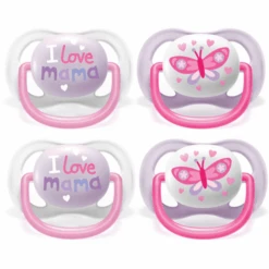 Philips Avent Schnuller Ultra Air SCF080/02 Collection Happy 0-6m Girl Mama/Butterfly Im Doppelpack