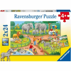 Ravensburger Puzzle 2x24 - Ein Tag Im Zoo