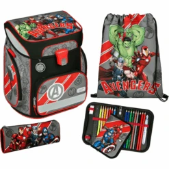 Scooli EasyFit Schulranzen-Set Avengers, 5-teilig