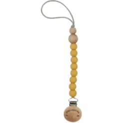 The Cotton Cloud Schnullerkette Aus Silikon Round Mustard