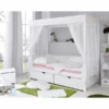 TiCAA Himmelbett Weiß-Rosa Mit 2 Schubladen -Babyartikel Geschäft ticaa himmelbett weiss rosa mit 2 schubladen a276898